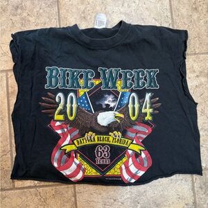 Vintage Bike Week crop shirt large Harley Davidson